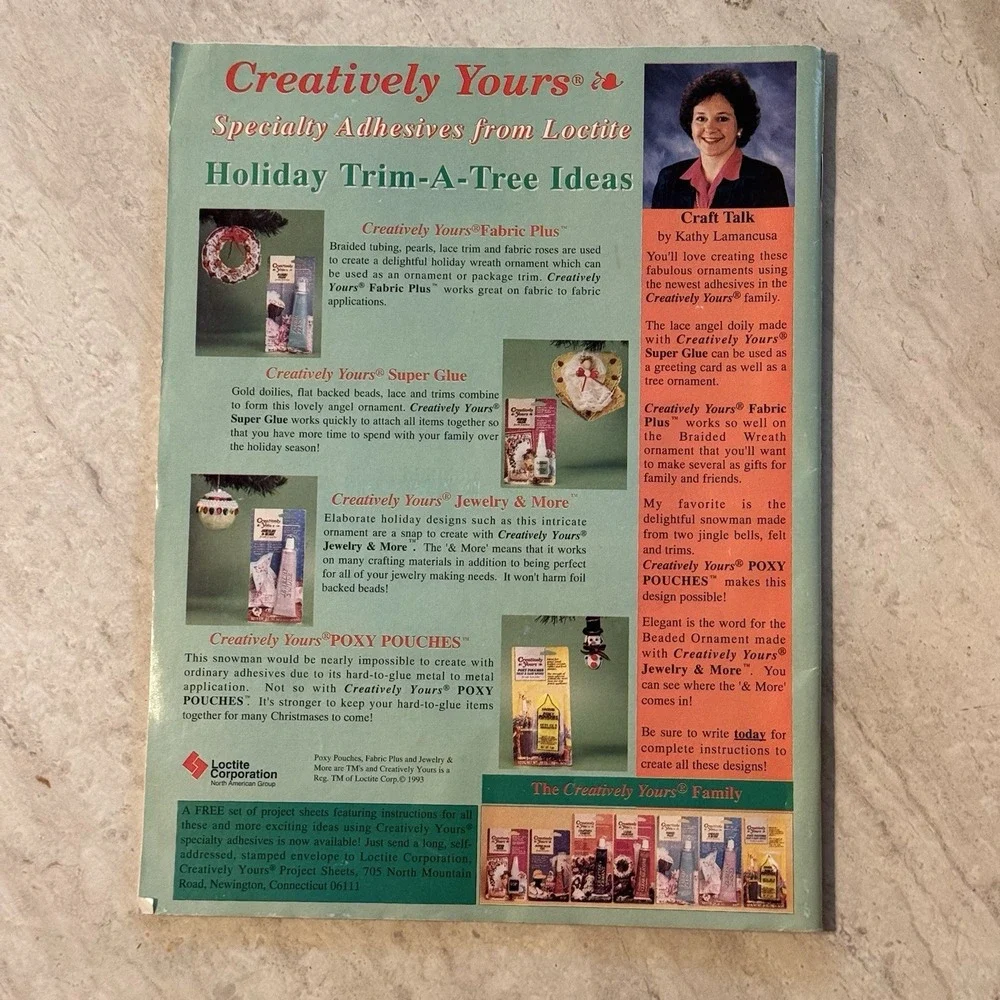 CRAFTS MAGAZINE DECEMBER 1993 CHRISTMAS ISSUE W/PULL-OUT FULL SIZE‎ PATTERNS